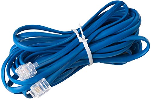 iSoHo Phones - Straight Phone Cord for Corded Landline Phones, Telephone Extension Land Line Cords, Easy to Use - for House, Home Office Telephone Cable Color - Classic Blue 25ft - Image 1