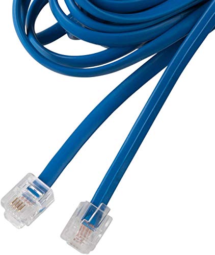 iSoHo Phones - Straight Phone Cord for Corded Landline Phones, Telephone Extension Land Line Cords, Easy to Use - for House, Home Office Telephone Cable Color - Classic Blue 25ft - Image 2