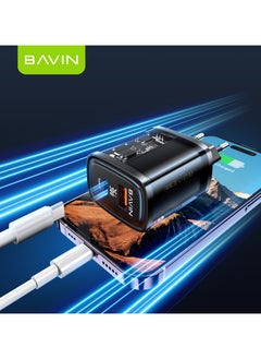 بافين شاحن حائط USB C بقدرة 36 ​​وات GaN PD/QC PPS محول طاقة شحن فائق السرعة لهواتف iPhone 12/13/14/15/16 Serie وSamsung S20/S21/S22/S23/S24 Series Pixel 7/6 وiPad Pro/Air - أسود  - Image 5