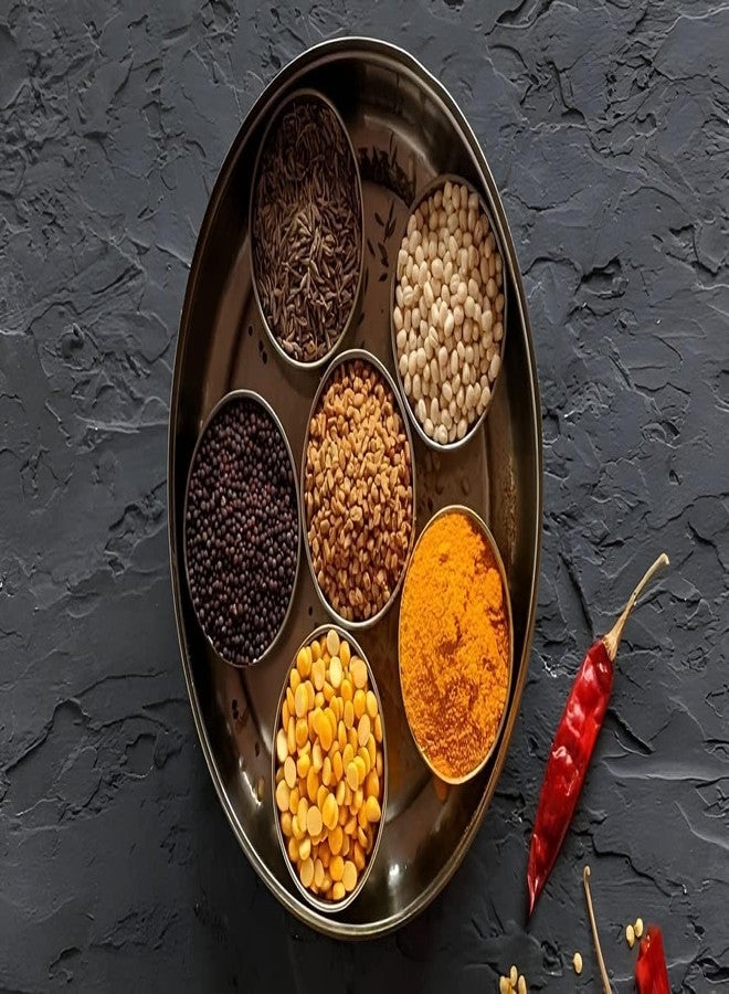 Red Champion Round Spice Storage Container Masala Dani with 7 Compartments and 7 Spoons, Airtight Plastic Organizer, Multicolor - Image 4