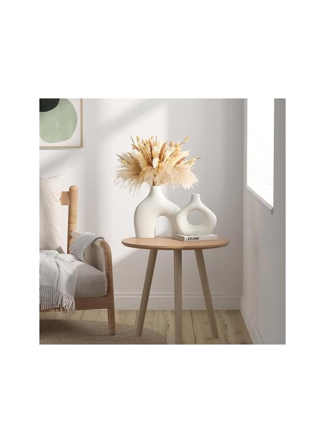 The Bros White Ceramic Vase Set of 2 for Modern Home Decor, Round Matte Donut Vases for Pampas Grass, Vases for Living Room Wedding Dinner Table Party Office Bedroom (White) - Image 2