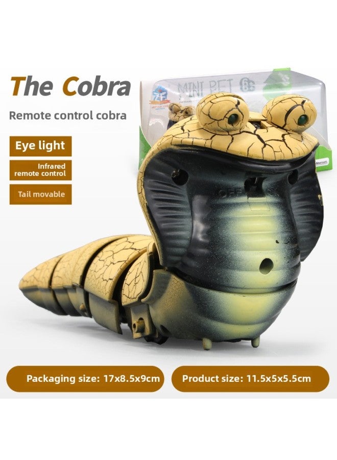 محاكاة غريبة للتحكم عن بعد كوبرا بالأشعة تحت الحمراء للتحكم عن بعد خدعة واقعية أفعى الجرسية نموذج حيوان صغير - اللون: 7702 ثعبان صغير أصفر - Image 1