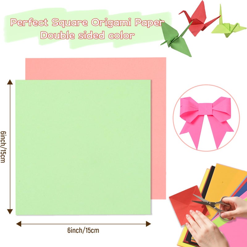 SiluFlorid 300 Sheets Origami Paper, 25 Colors Origami Paper 6x6, Double Sided Color 6" Square Oragami Paper for Scrapbook Decor, Folding Crafts Kids DIY School Arts Crafts - Image 3