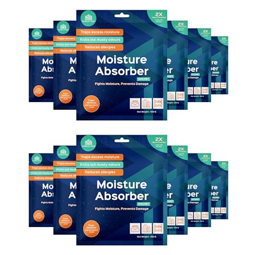 Homestrap Moisture Absorber Sachet (Pack of 12) | Dehumidifier Humidity Absorber For Wardrobe, Drawers, Room And Car |Fight against Moisture, Mould, Fungus (Classic|Sachet) - Image 1