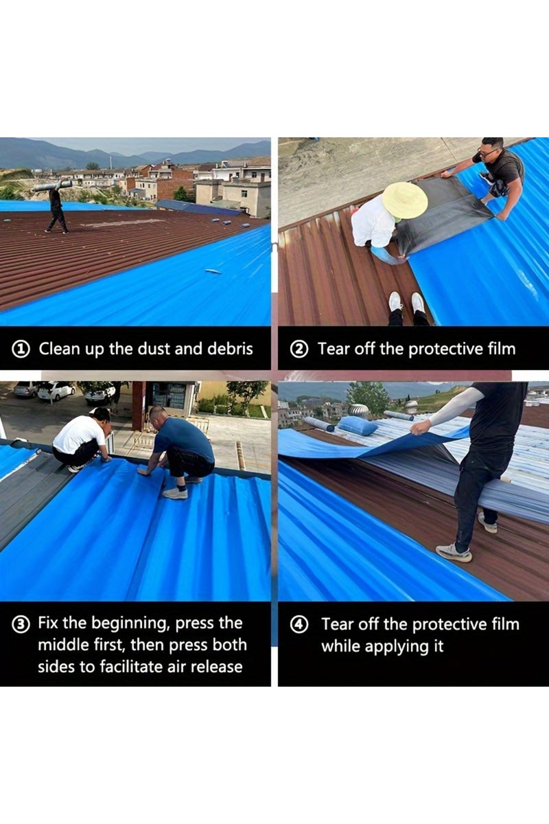 إيروريكس شريط/غشاء رمادي مقاوم للماء للأسقف، بطول 10 أمتار وسماكة 1.2 مم، مصنوع من مادة البولي إيثيلين المقاومة للشيخوخة، بطول 10 أمتار وسماكة 10 سم، قابل لإعادة الاستخدام. - Image 5