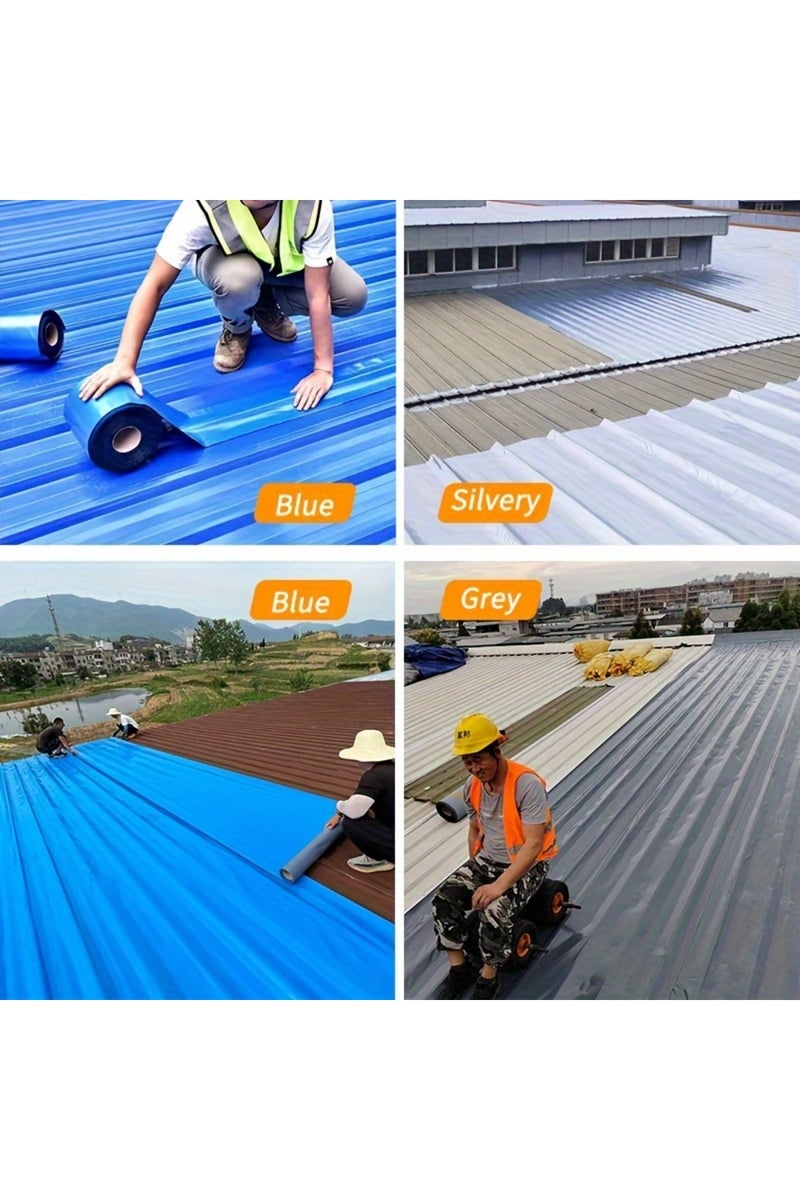 إيروريكس شريط/غشاء رمادي مقاوم للماء للأسقف، بطول 10 أمتار وسماكة 1.2 مم، مصنوع من مادة البولي إيثيلين المقاومة للشيخوخة، بطول 10 أمتار وسماكة 10 سم، قابل لإعادة الاستخدام. - Image 3