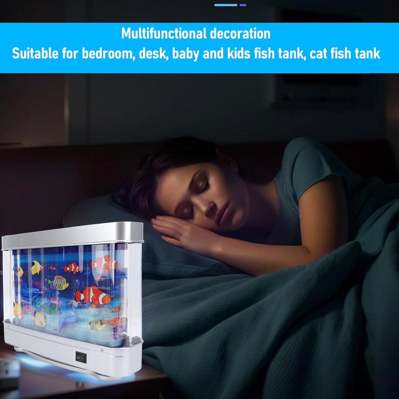 Full land route delivery Dioche Fake Fish Tank Fake Aquarium Decorative Lamp Mini Aquarium with Moving Fish Artificial Tropical Decorative for Kids and Adults Multi-color available build - Image 3