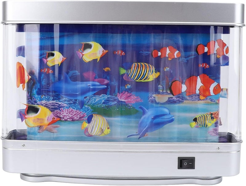 Full land route delivery Dioche Fake Fish Tank Fake Aquarium Decorative Lamp Mini Aquarium with Moving Fish Artificial Tropical Decorative for Kids and Adults Multi-color available build - Image 1