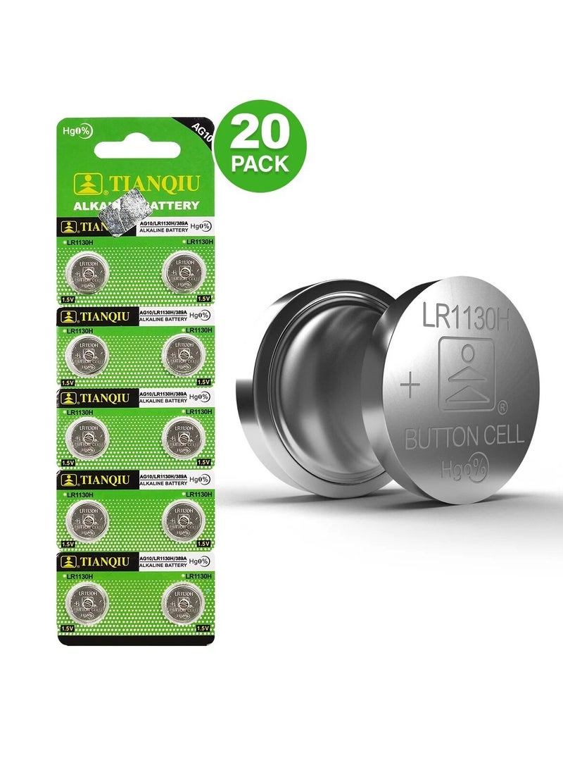 TIANQIU 20-Pieces Tianqiu AG10/ LR1130H/ 389A 1.5V Alkaline Batteries  - Image 1