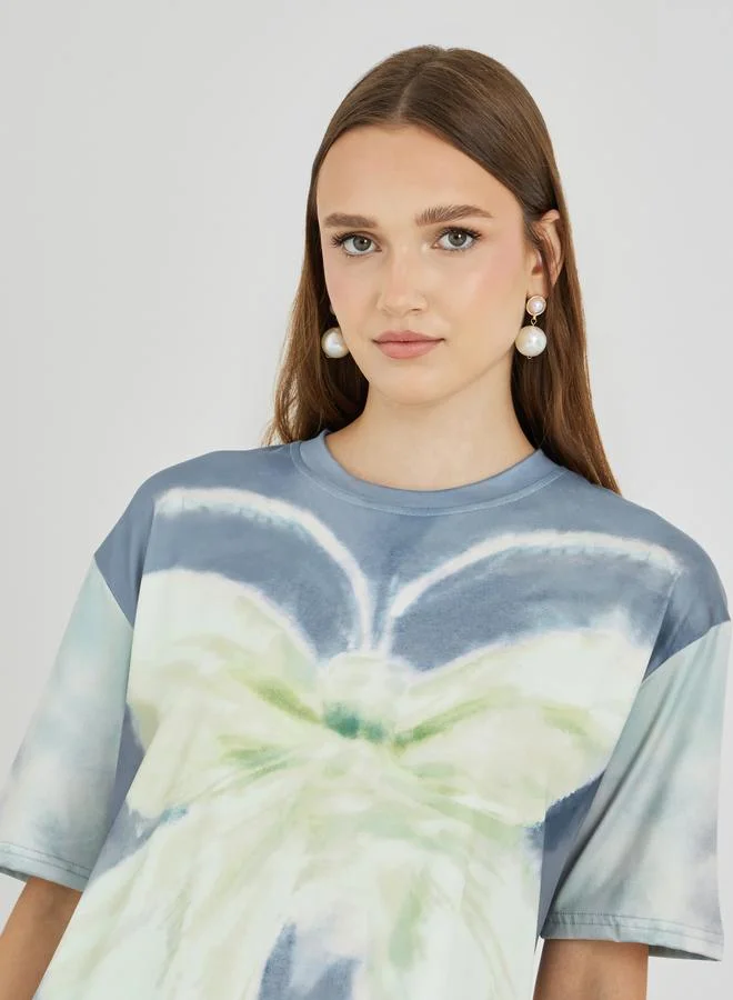 Take Two Graphic Print Short Sleeve Oversized T-Shirt