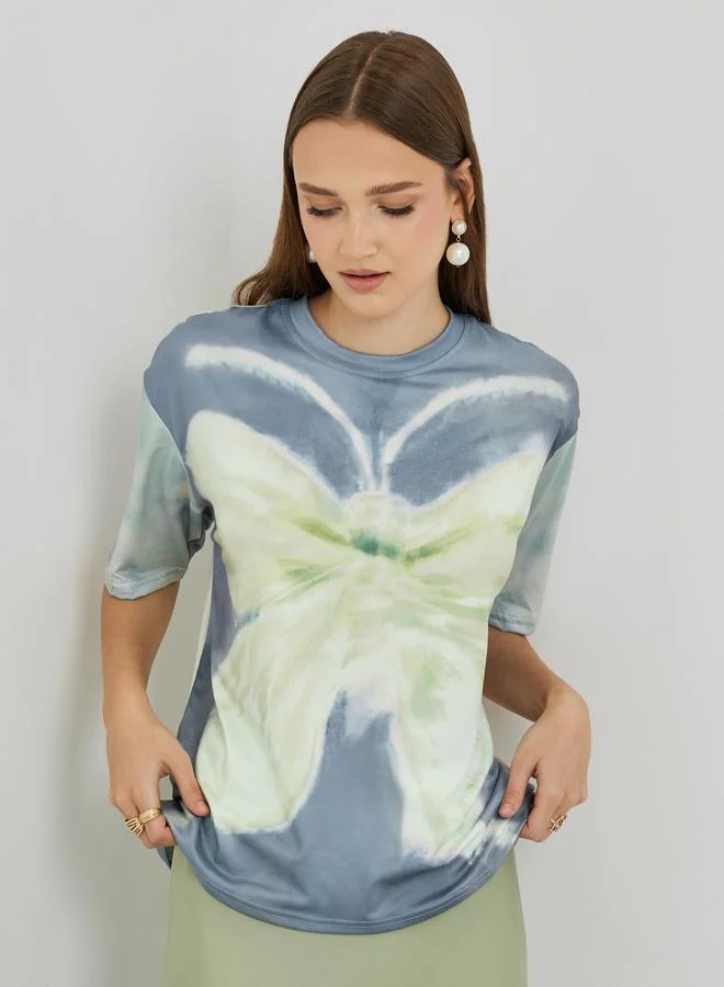 Take Two Graphic Print Short Sleeve Oversized T-Shirt