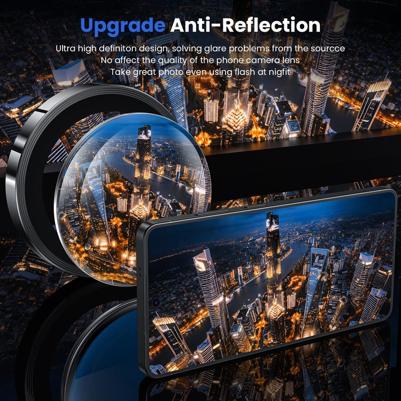 WSKEN for Samsung Galaxy S26 Ultra Camera Lens Protector - Ultra Thin Case Friendly, 9H Shatterproof Tempered Glass with Anti Scratch Metal Circle Camera Screen Protector Cover Accessories, Black - Image 2