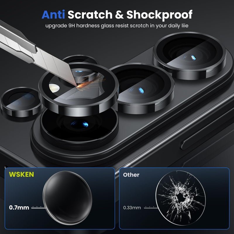 WSKEN for Samsung Galaxy S26 Ultra Camera Lens Protector - Ultra Thin Case Friendly, 9H Shatterproof Tempered Glass with Anti Scratch Metal Circle Camera Screen Protector Cover Accessories, Black - Image 3