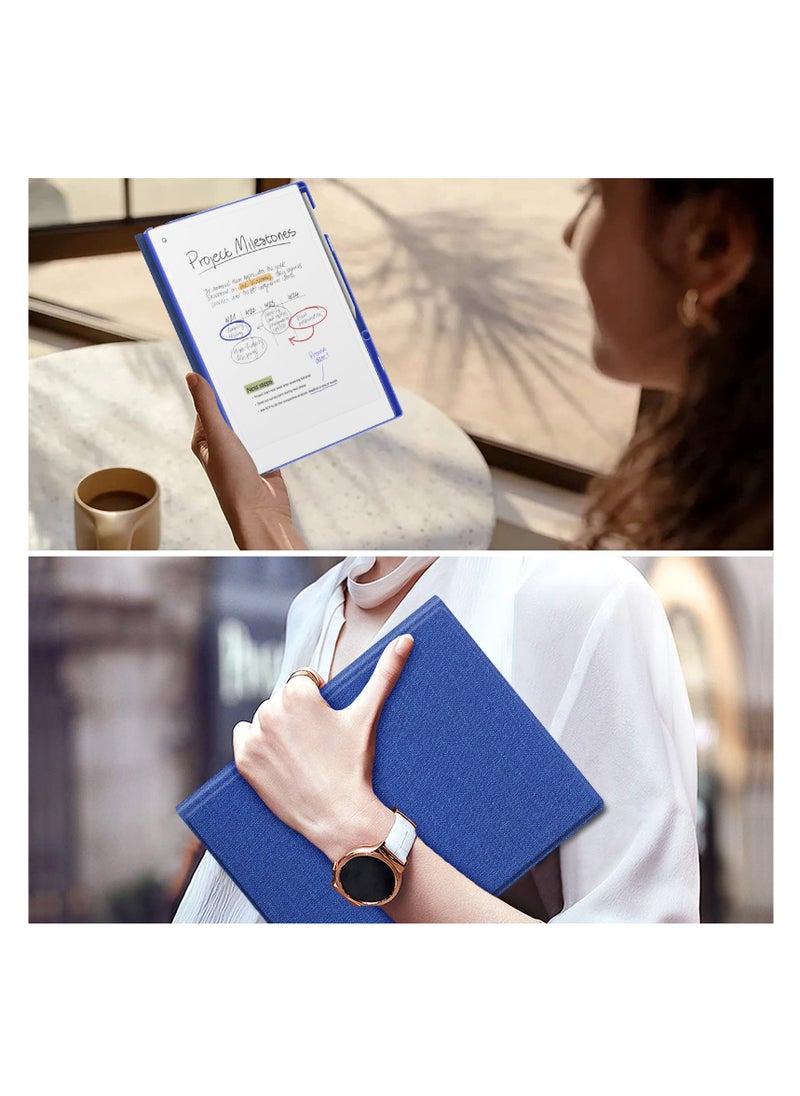 My Choice - Remarkable Paper Pro 11.8”, Slim Hard Back Shell Protective Auto Sleep/Wake Book Folio Cover with Pen Holder for Remarkable Paper Pro Tablet 2024 Released, Blue - Image 1
