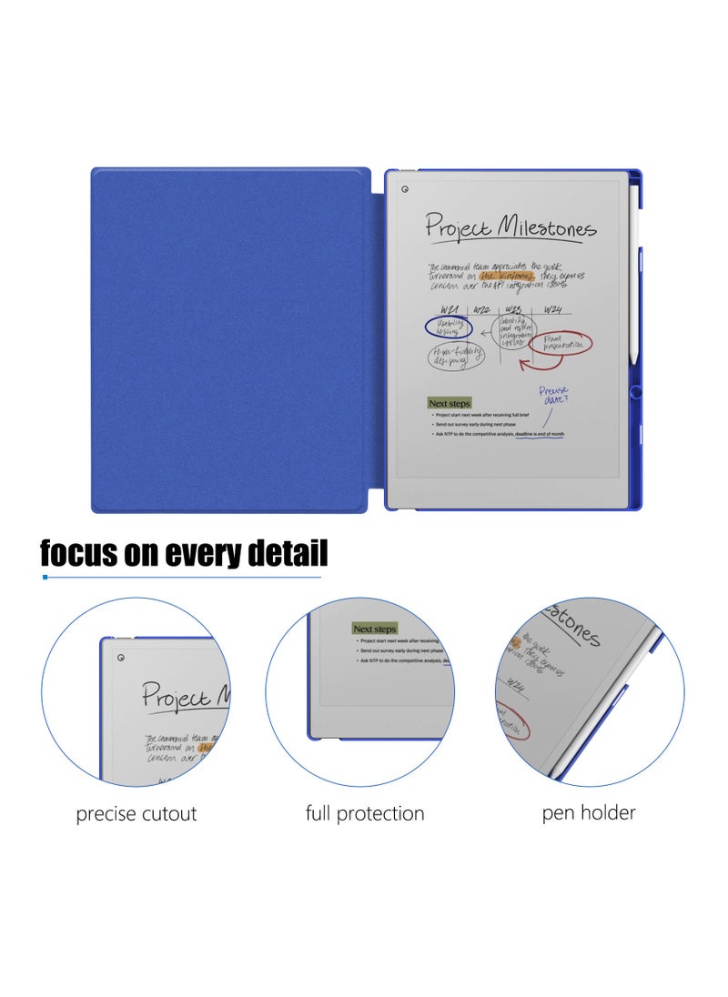 My Choice - Remarkable Paper Pro 11.8”, Slim Hard Back Shell Protective Auto Sleep/Wake Book Folio Cover with Pen Holder for Remarkable Paper Pro Tablet 2024 Released, Blue - Image 1