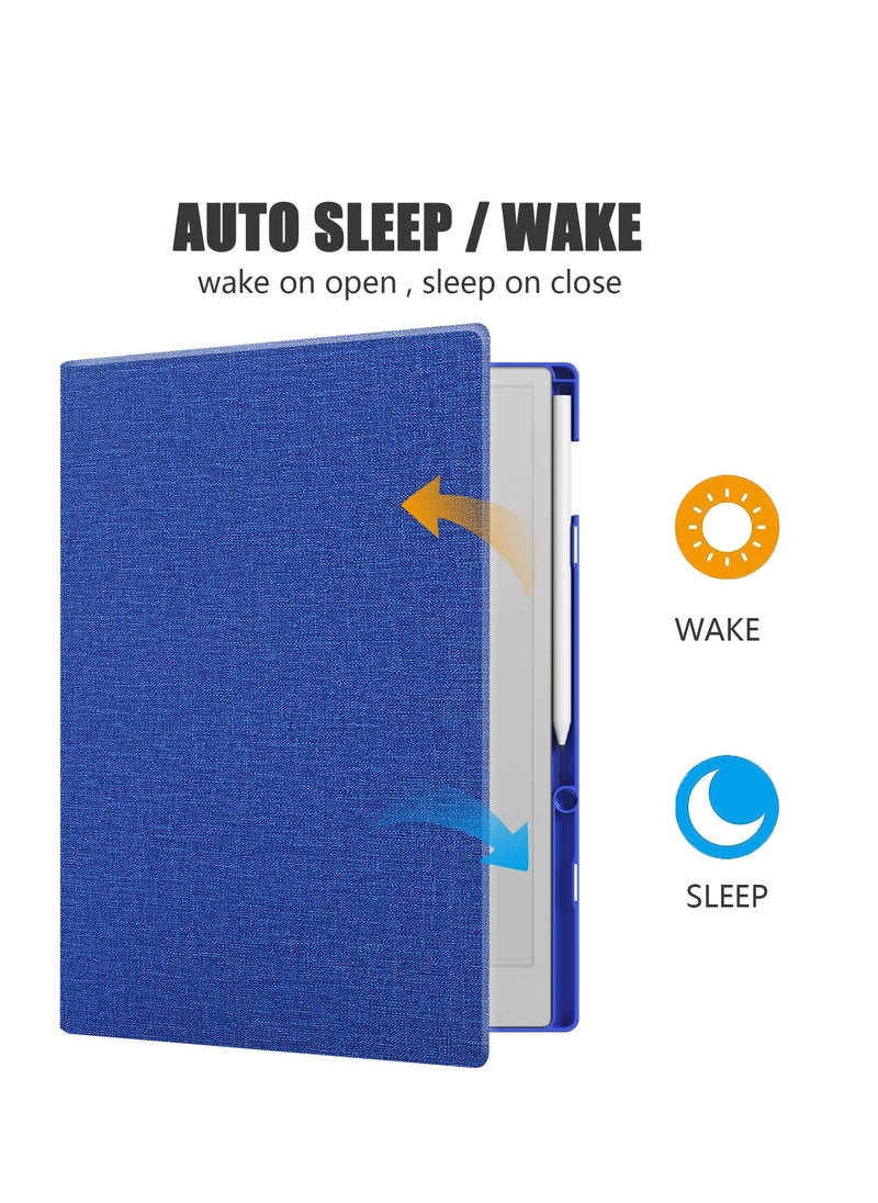 My Choice - Remarkable Paper Pro 11.8”, Slim Hard Back Shell Protective Auto Sleep/Wake Book Folio Cover with Pen Holder for Remarkable Paper Pro Tablet 2024 Released, Blue - Image 1