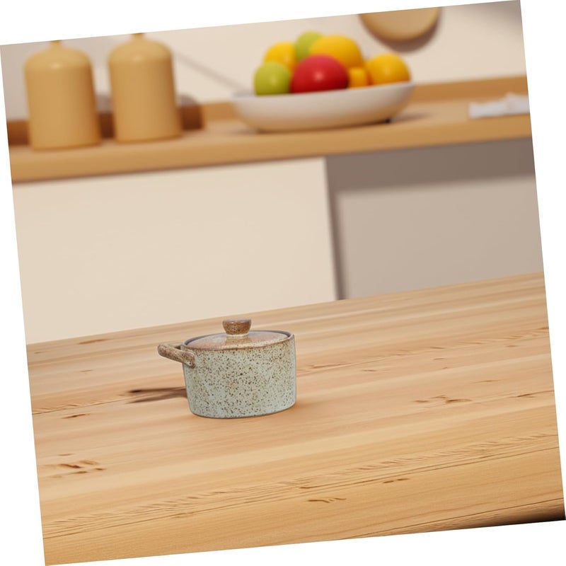 Ceramic Soup Pot with Lid for Steaming Eggs and Cooking Vintage Design for Home Kitchen for Individual Family Meals - Image 5