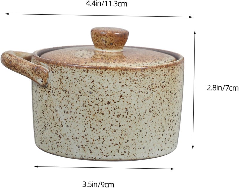 Ceramic Soup Pot with Lid for Steaming Eggs and Cooking Vintage Design for Home Kitchen for Individual Family Meals - Image 2
