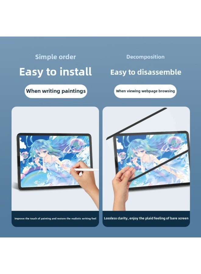 Suitable For Ipad Magnetic Paper Film Detachable Flat Ipadpro2022 Apple Matte Writing Painting Film-Color:ipad Magnetic Paper Film + Storage Clip + Accessories ]-Dimensions:Applicable IpadAir1/2/Pro ]