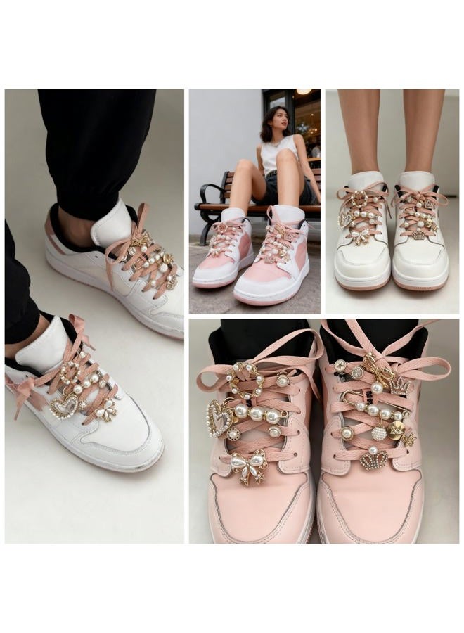 onnuto Elegant Shoe Charms for Sneakers - Jewelry Pins Set for Girls, Junk Socks Charms Kit with Shoelace in Gold and Silver 55 Pcs - Image 5