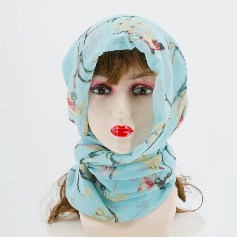 vimate Ladies Scarf for Women-Winter Warm Lightweight Neck Floral Scarf Head Scarf for Travel Shawl Sunburn Protection (US-Style 01) - Image 5
