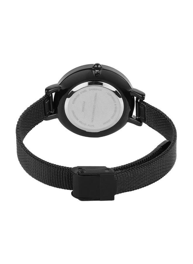 French Connection Women's Black Dial Black Metal Bracelet Analog Watch 32mm - Image 3
