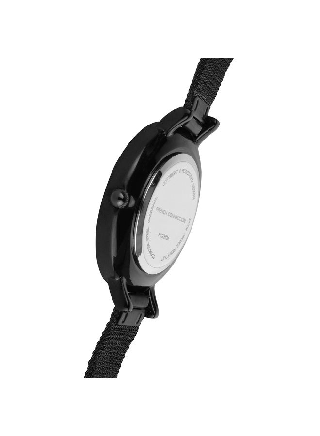 French Connection Women's Black Dial Black Metal Bracelet Analog Watch 32mm - Image 4