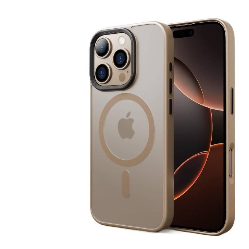 غطاء MagSafe بTPU+PC لـ iPhone 16 / 16 Plus / 16 Pro / 16 Pro Max مع حماية من السقوط ومقاوم لبصمات الأصابع مع مقاوم للصدمات مع مغناطيس قوي مع ملمس غير لامع باللون Desert Gold مغنا. - Image 1