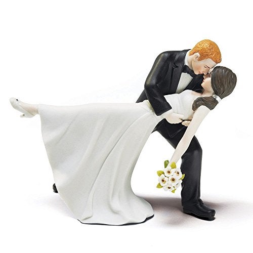 Weddingstar Romantic Dip Dancing Bride and Groom Couple Porcelain Figurine Cake Topper - Image 3