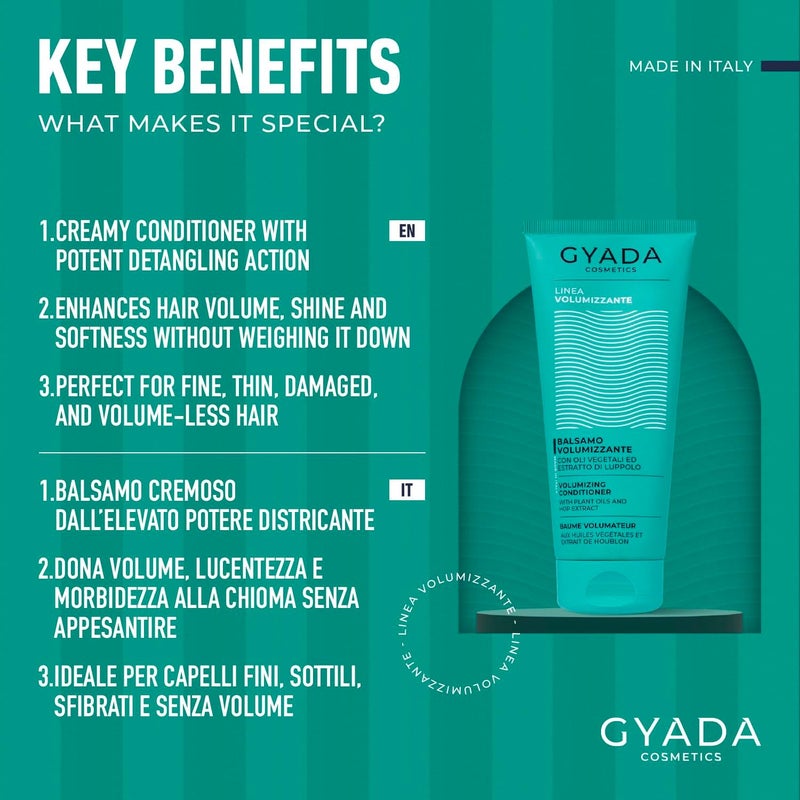 GYADA COSMETICS Volume Conditioner Suitable for Thin Hair Detangling for Soft and Voluminous Hair Based on Daloe Juice 200ml 1 - Image 2