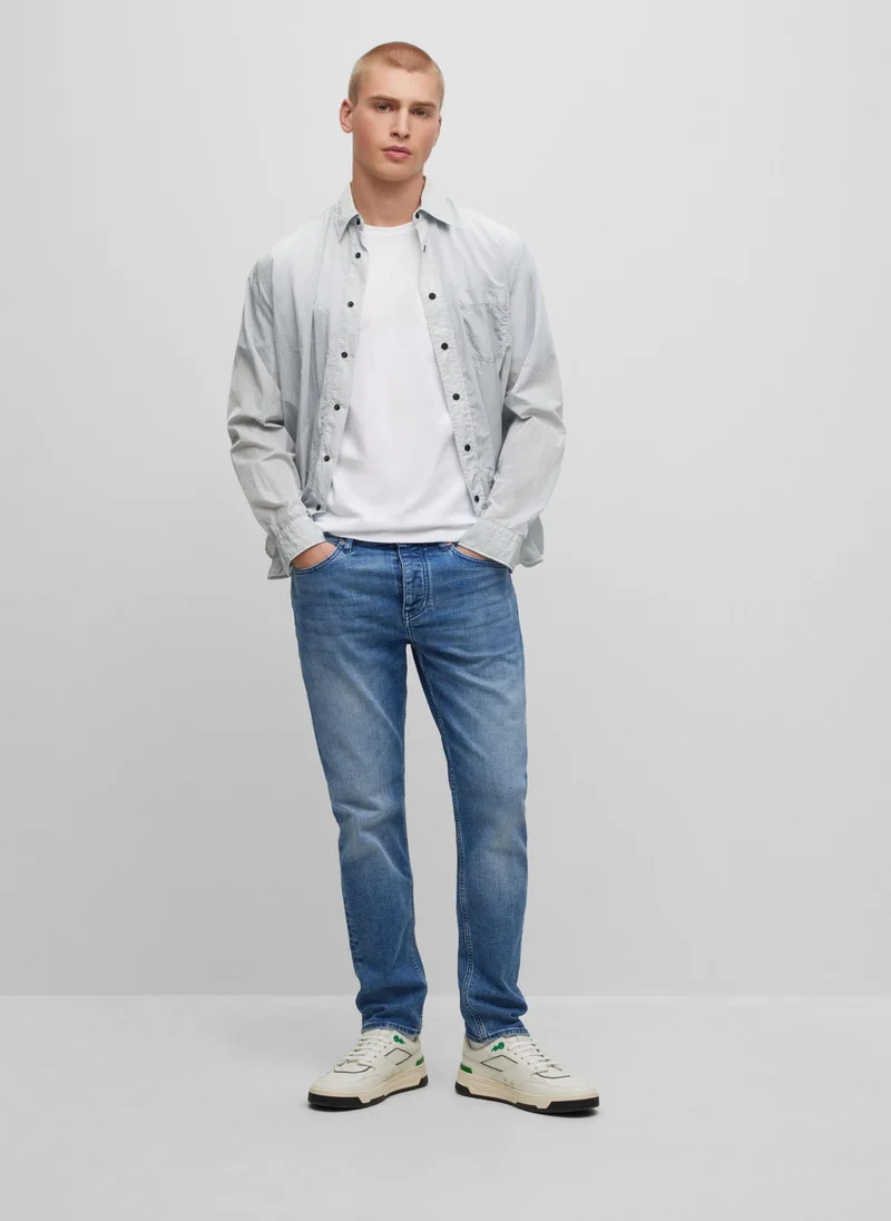 BOSS Tapered-fit jeans in blue comfort-stretch denim