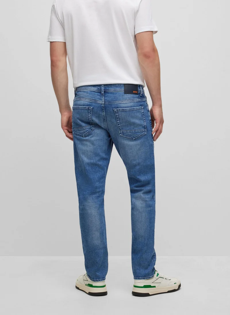 بوس Tapered-fit jeans in blue comfort-stretch denim