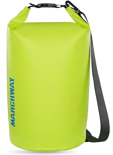 MARCHWAY Floating Waterproof Dry Bag Backpack 5L/10L/20L/30L/40L, Roll Top Sack Keeps Gear Dry for Kayaking, Rafting, Boating, Swimming, Camping, Hiking, Beach, Fishing (Bright Yellow, 5L) - Image 1