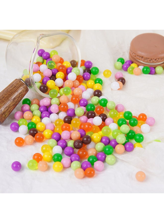 Loquat 0.6cm Simulation Diy Color Round Beads Taro Round Miniature Food Play Hand Jewelry Accessories Puzzle Play House Toys-Colour:One Green Taro Ball - Image 3