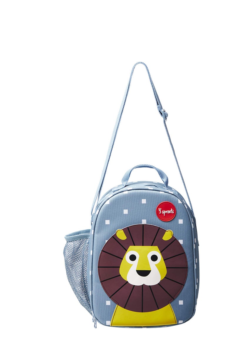 3 Sprouts Kids Lunch Bag - Durable Lunch Box for Boys and Girls - Kids Lunch Box - Perfect for Daycare, School and Travel - Insulated Fabric, Water Bottle Holder - Ideal for Children 3+, Lion - Image 2