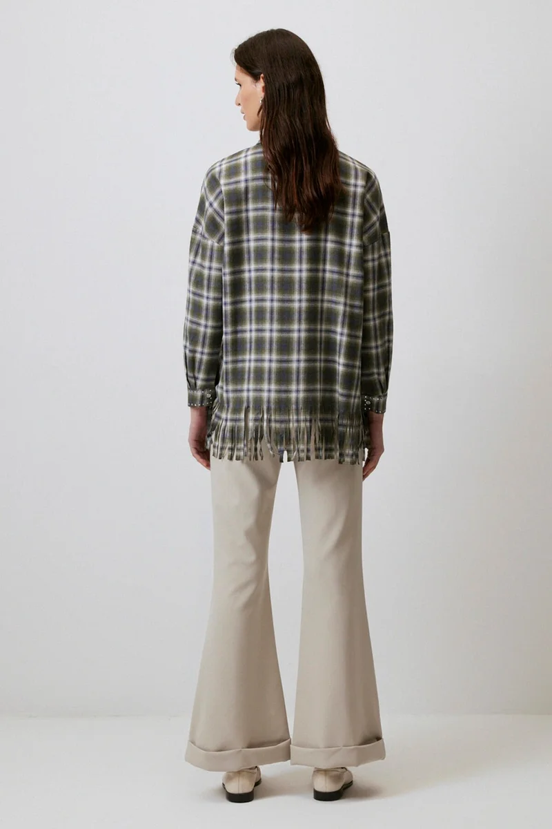 توتشي Tassel Hem Plaid Shirt