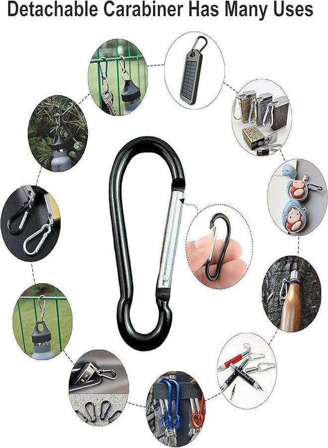 Evaluemart Pack of 10 Pcs Spring Clip Carabiner Gate O Ring Round Carabiner Snap Clip Spring Key Ring Buckle for Bags Purses Keychain Zinc Alloy Black - Image 4