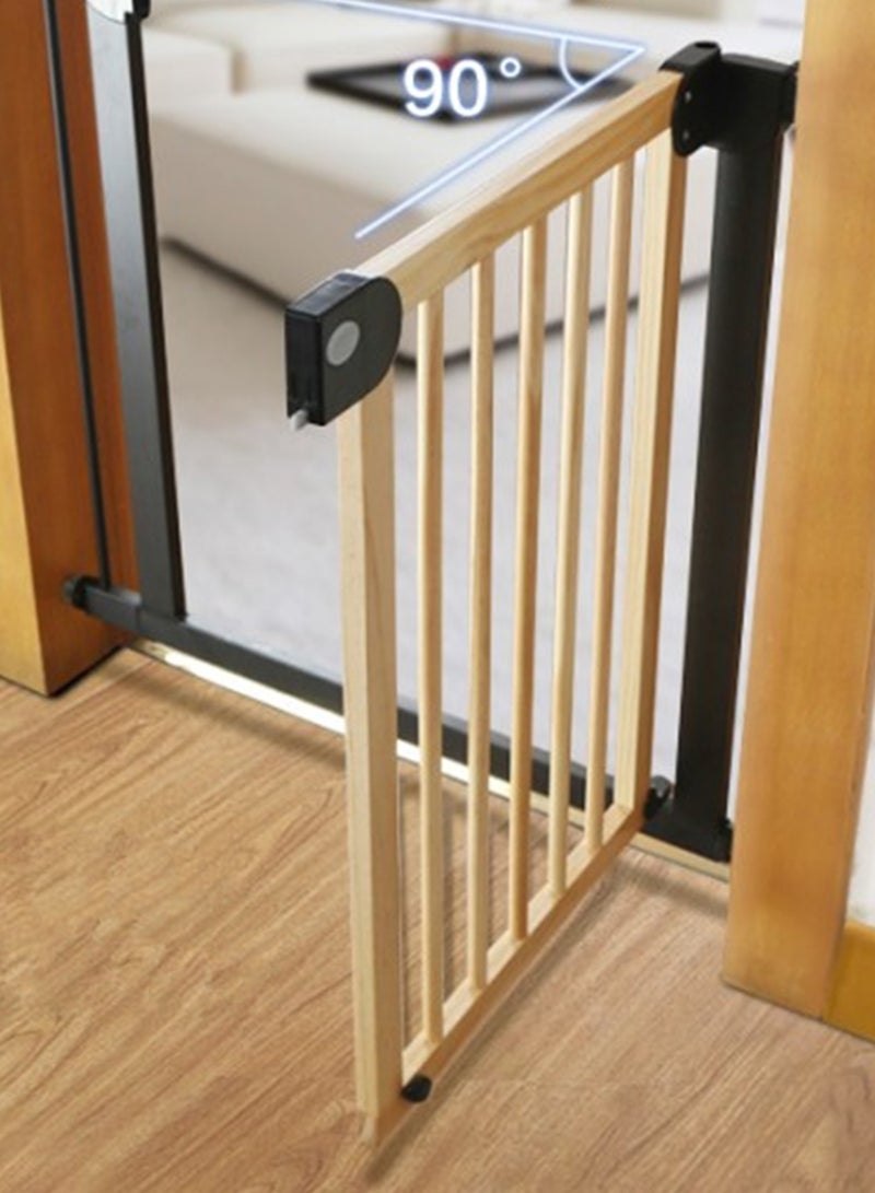 Baby Safe بوابة أمان خشبية مع امتداد 21 سم باللون الأسود - خشب طبيعي - Image 4
