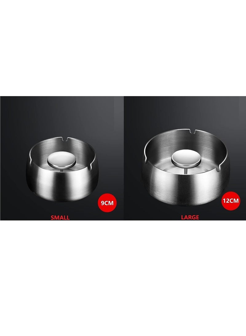 Rubik منفضة سجائر من الفولاذ المقاوم للصدأ للاستخدام الداخلي والخارجي ومقاومة للرياح للمنزل والمكتب وغرفة المعيشة والفندق (صغيرة الحجم 9 × 5 سم) - Image 2