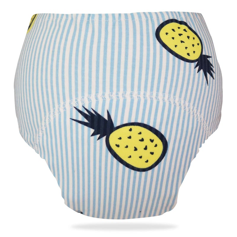 BEMBIKA Baby Potty Training Pants, Cotton Potty Training Pants for Babies, Waterproof Breathable Padded Underwear for Toddler (Blue Pineapple) (L - Size) - Image 1