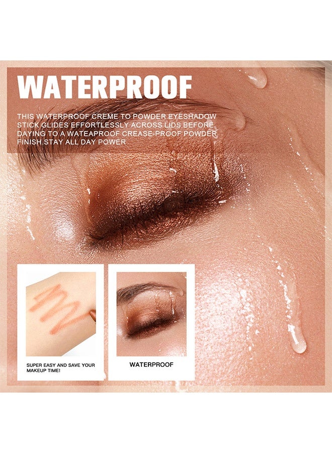 MYHO 2-in-1 Pearlescent Eyeshadow Makeup Pen, Melt Roller Highlight Pen Eyeshadow Stick,Waterproof Eyeshadow Stick,Double Headed with brush Lying Silkworm Shimmer Eye Shadow Pen Pearlescent #1 - Image 4
