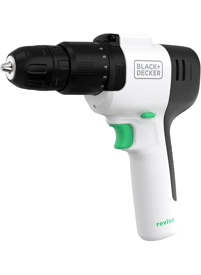 BLACK+DECKER - Powerful 12V Cordless Lightweight Hammer Drill Made From 50 Percent Recycled Material With Maximum 400Nm Torque Revhd12C Gb - Image 1