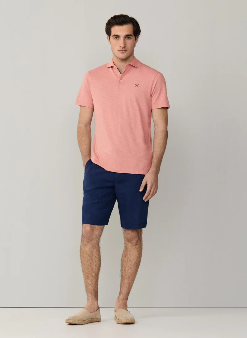 Hackett  Classic Fit Short Sleeve Linen Trim Polo for Men | Best Price UAE