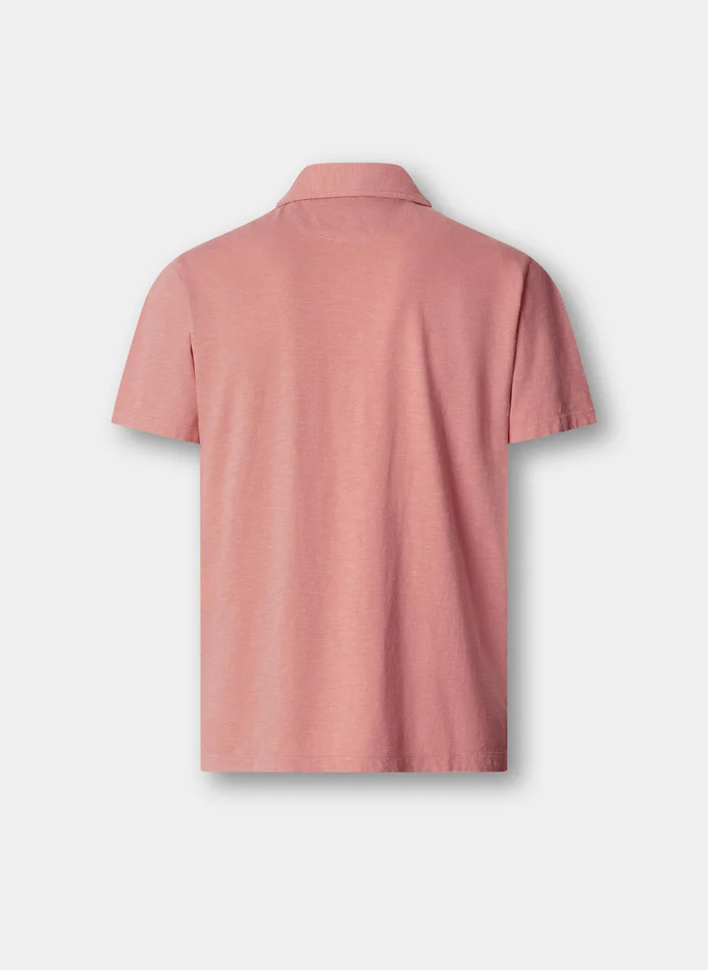 Hackett  Classic Fit Short Sleeve Linen Trim Polo for Men | Best Price UAE