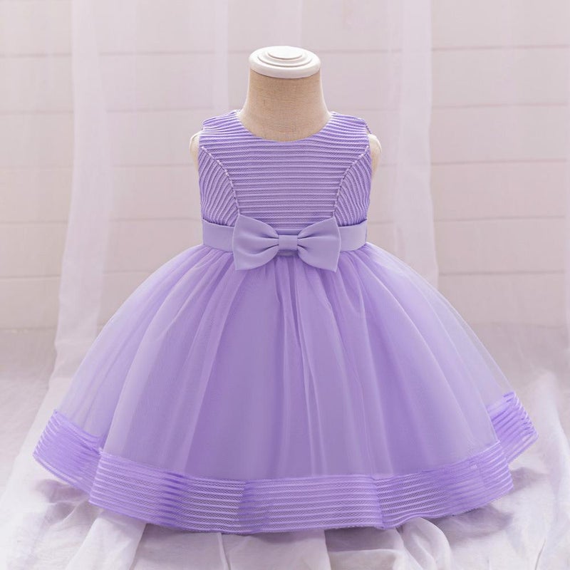 New Baby Dress One Year Old Baby Gauze Wash Dress Bow Wedding Flower Girl Princess Dress - Image 4