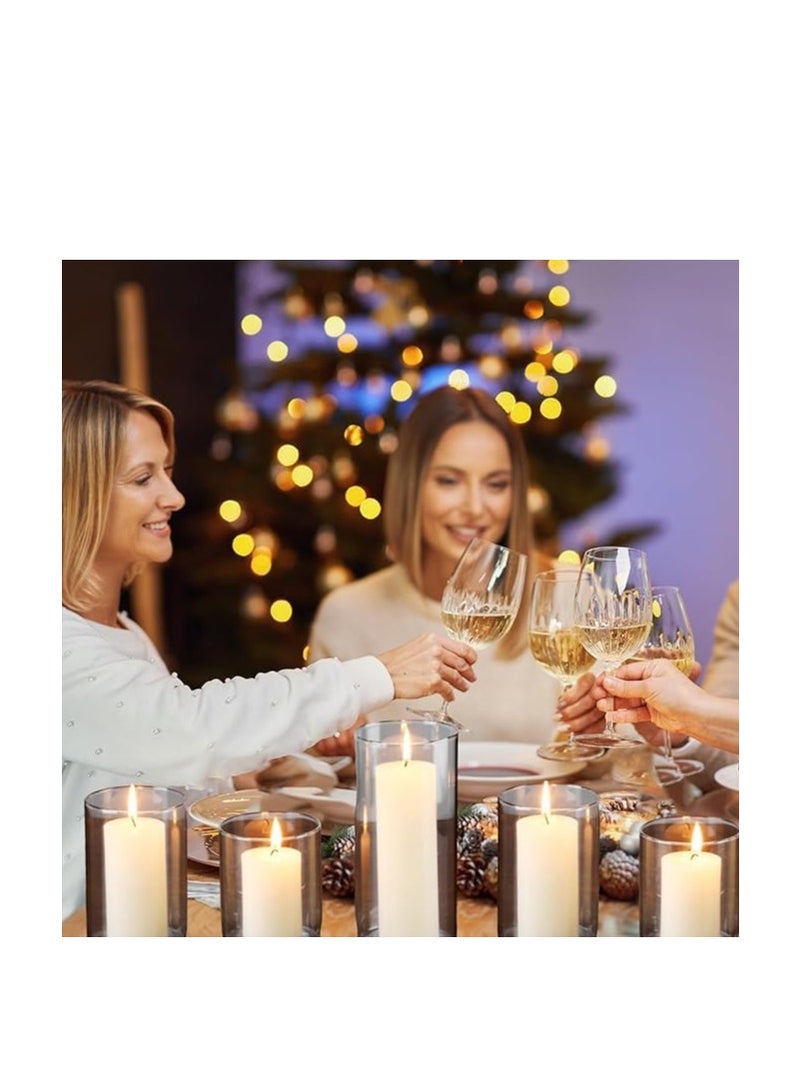 حجم صغير مجموعة شموع عمودية بيضاء عادية مكونة من 4 شموع زخرفية غير معطرة بأحجام مختلفة مع وقت احتراق طويل مثالية للإضاءة الجوية وديكور المنزل (عبوة من مجموعة واحدة) - Image 4