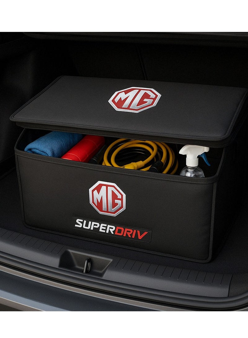 SUPERDRIVE MG Car Trunk Organizer – SUPERDRIVE Design – Multi-Use Foldable Storage Box – Black  - Image 1