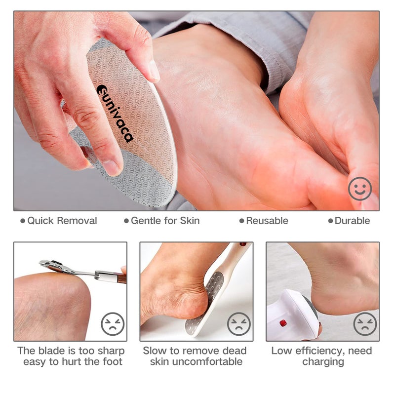 Sunivaca Glass Foot File Callus Remover for Feet, Heel Scraper, Pumice Stone, Diabetic Feet Scrubber Dead Skin Remover for Feet Professional Pedicure Tools - Image 5