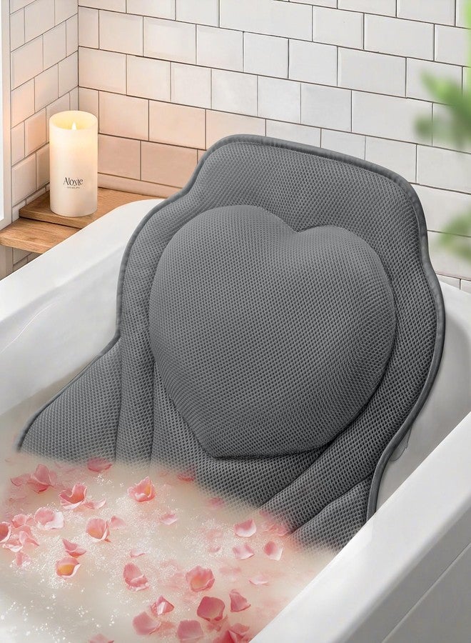 LuxStep Bath Pillow with Breathable Mesh Fabric - Bathtub Pillow for Head, Neck & Shoulder Support- 6 Non-Slip Suction Cups for Secure Fit - Fits Any Bathtub, Bath Accessories Spa Gifts - Image 1