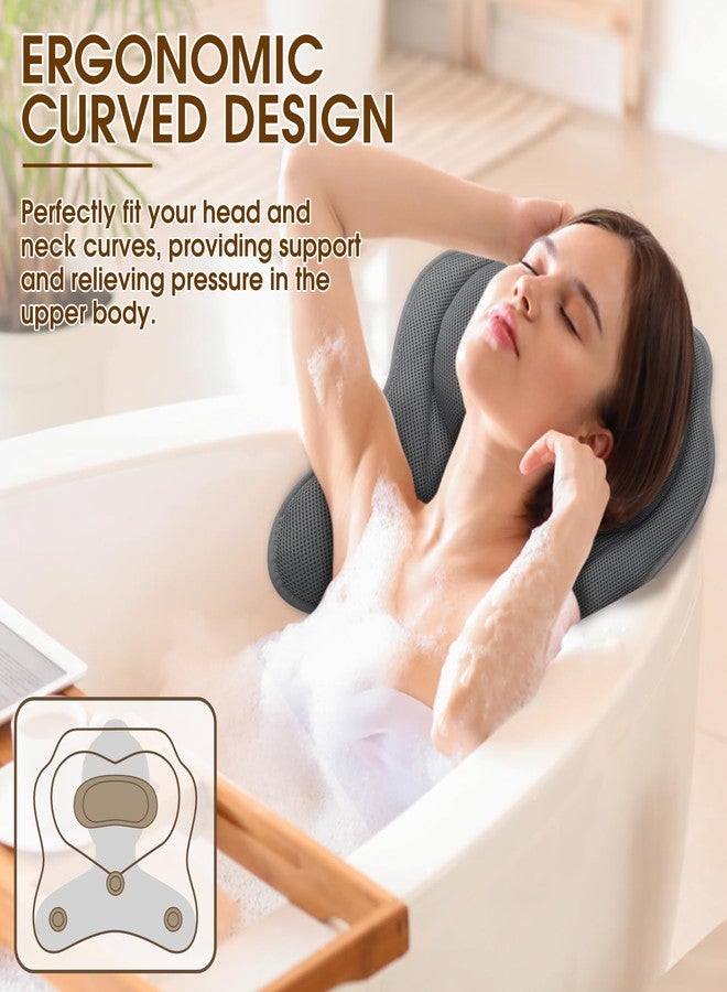 LuxStep Bath Pillow with Breathable Mesh Fabric - Bathtub Pillow for Head, Neck & Shoulder Support- 6 Non-Slip Suction Cups for Secure Fit - Fits Any Bathtub, Bath Accessories Spa Gifts - Image 4